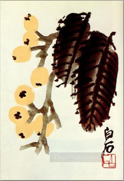traditional Painting - Qi Baishi loquat traditional Chinese